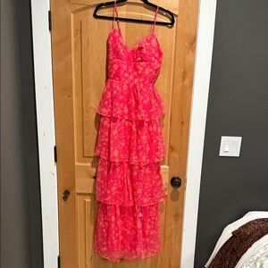 Amanda Uprichard Pink Floral Maxi Dress